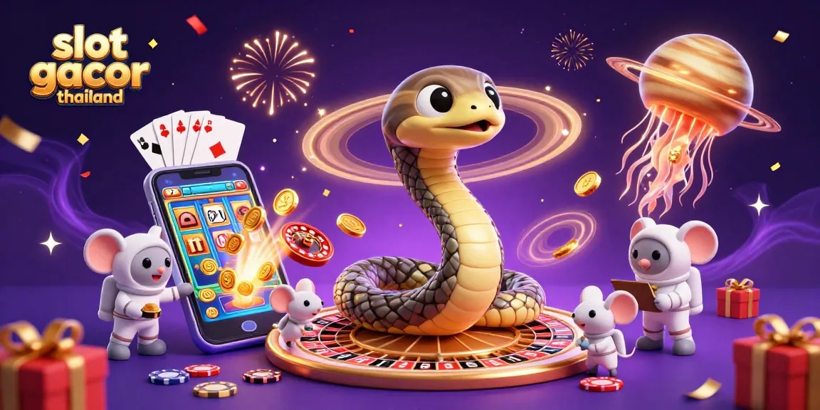 Bet on vibrant slot gacor thailand games with colorful reels and cosmic characters in a 3D stunning illustration.