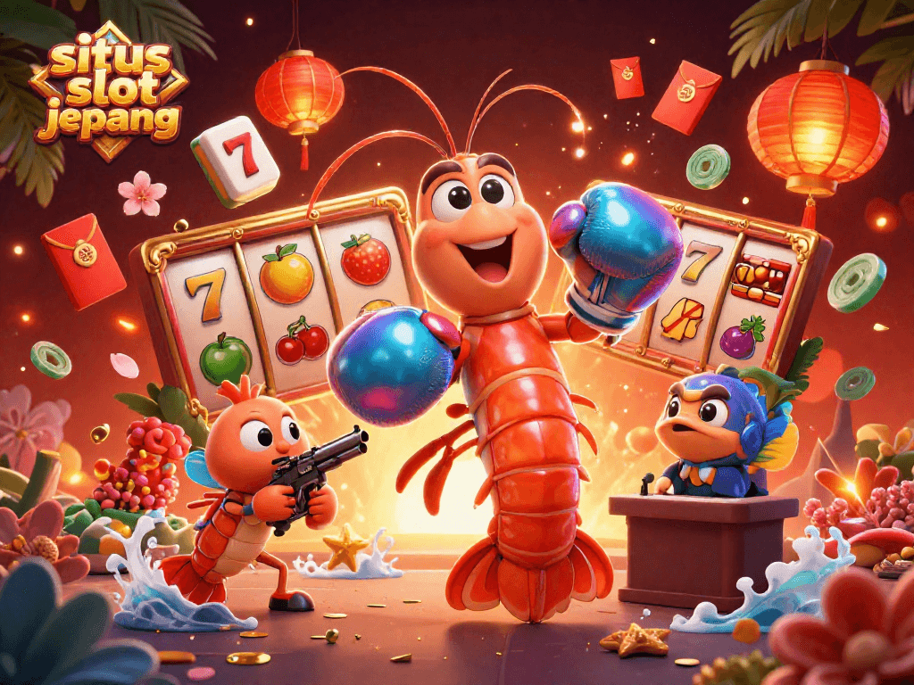 Engage with the excitement of situs slot jepang in this vibrant casino-themed 3D illustration.