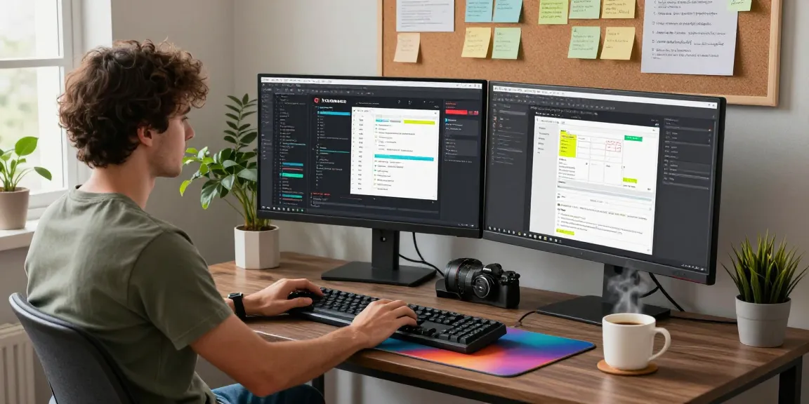 Creative developer workspace featuring snipaste下载 software with multiple monitors and coding tools.