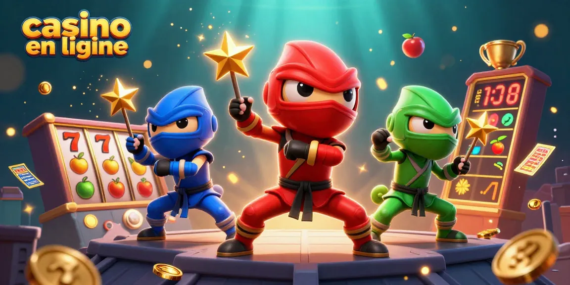 Jouez au casino en ligne avec des chameleons ninja dans une scène d'action captivante.