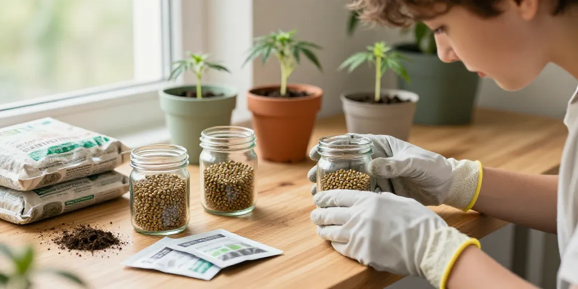 Cannabissamen kaufen – Aufregende Auswahl an Cannabis Samen in Gläsern und Tüten, ideal für angehende Züchter.