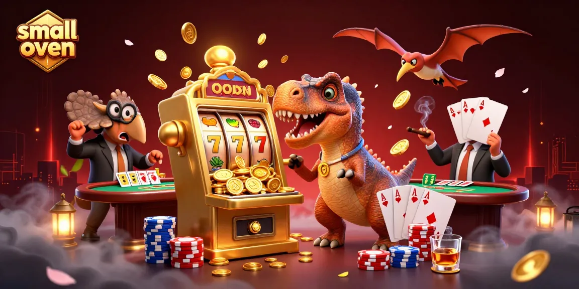 Catch incredible jackpot coins in a dynamic small oven-themed casino scene!