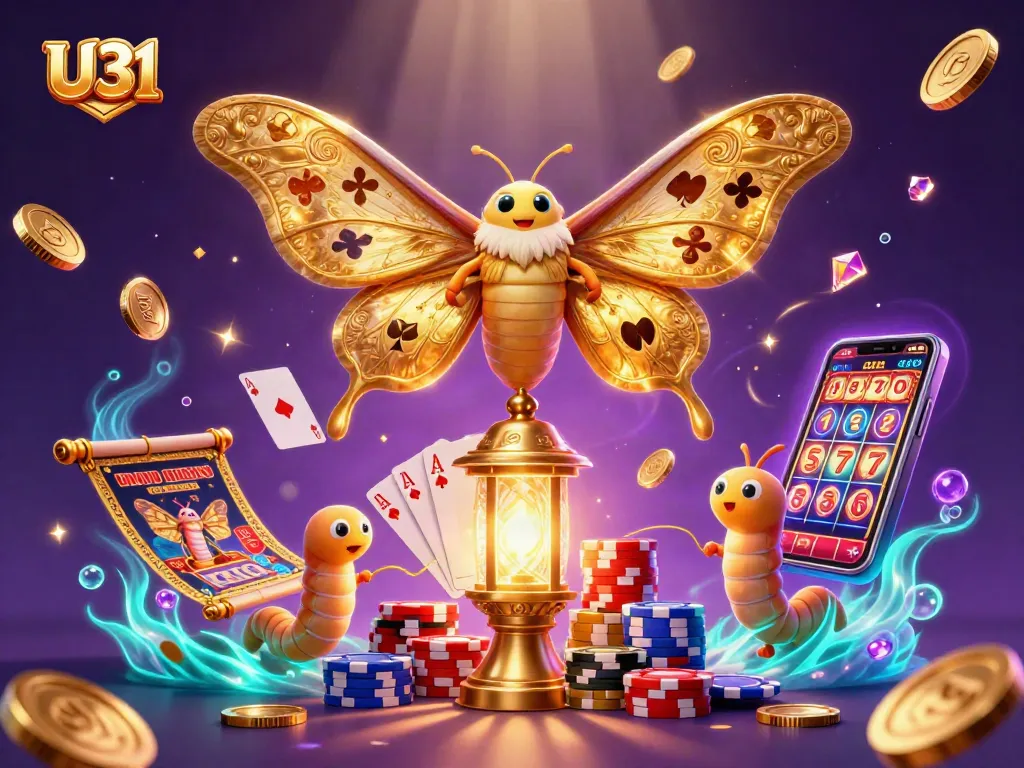 Experience thrilling gameplay with U31’s captivating casino scenes, golden moths, and vibrant symbols.