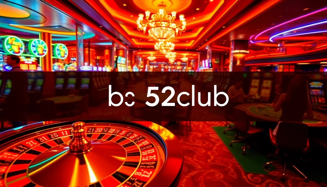 Experience the thrill of gaming at b52club with vibrant casino tables and lively players.
