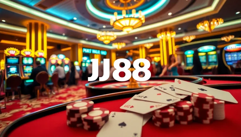 Players engage at a J88-themed casino table, highlighting the excitement of betting experience.