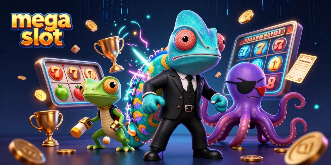 Menangkan jackpot dengan mesin mega slot yang penuh warna dan penuh energi dari karakter kasino.