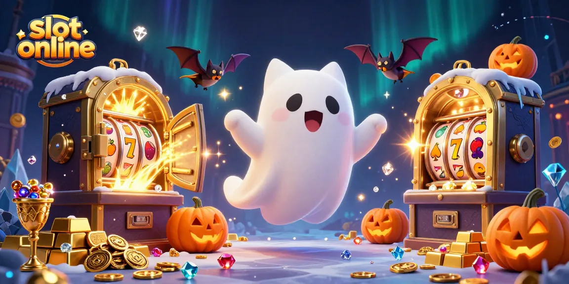 Experience slot online adventures with a ghost cat and vampire bat in a vibrant casino